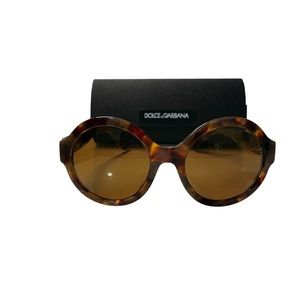 Dolce & Gabbana Round Tortoise Glasses with metallic brown lens. Never worn.